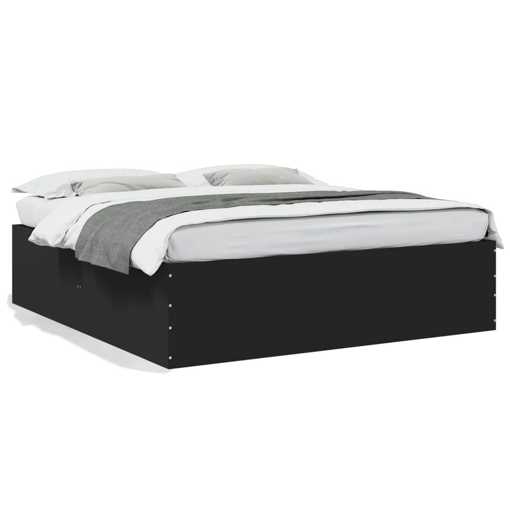 Bed Frame without Mattress Black 180x200 cm Super King