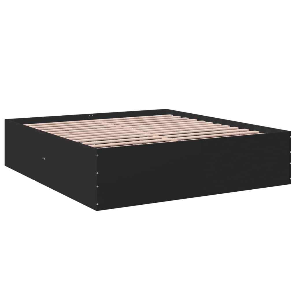 Bed Frame without Mattress Black 180x200 cm Super King