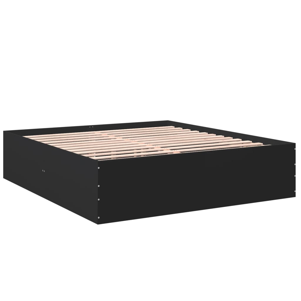 Bed Frame without Mattress Black 180x200 cm Super King