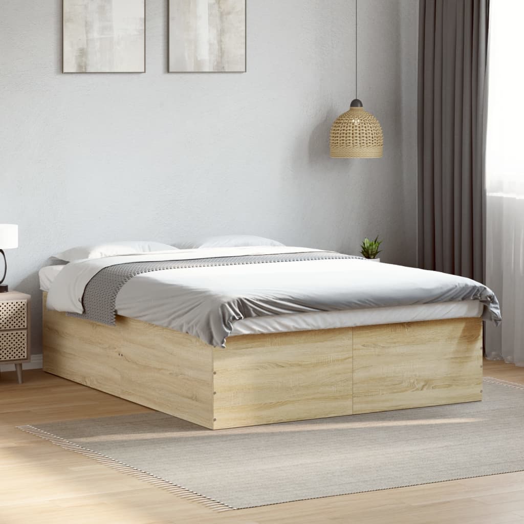 Bed Frame Sonoma Oak 160x200 cm Engineered Wood