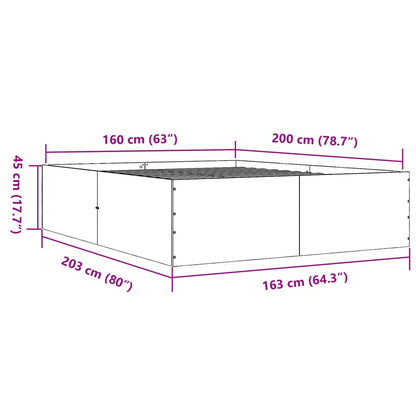 Bed Frame Sonoma Oak 160x200 cm Engineered Wood