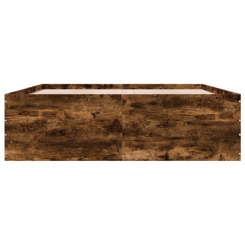 Bed Frame without Mattress Smoked Oak 160x200 cm