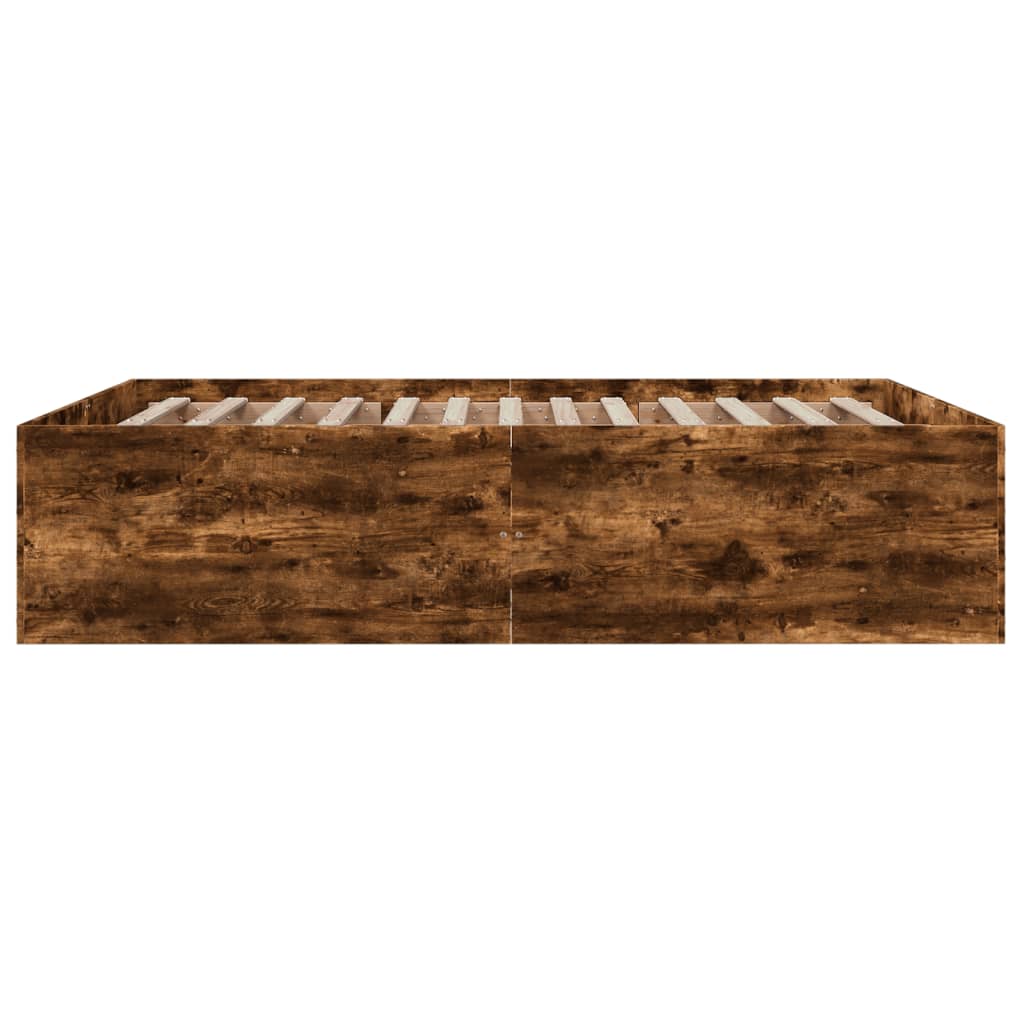 Bed Frame without Mattress Smoked Oak 160x200 cm