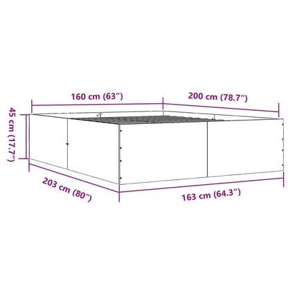 Bed Frame without Mattress Smoked Oak 160x200 cm