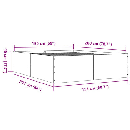 Bed Frame without Mattress Black 150x200 cm King Size