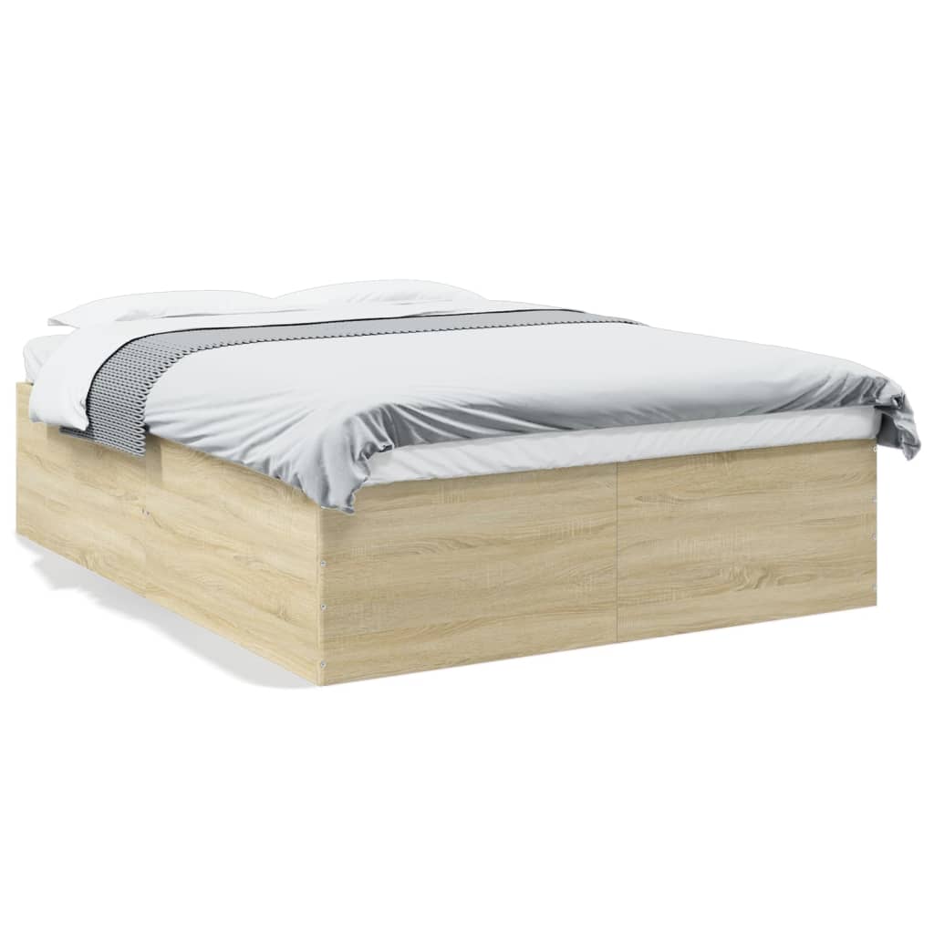 Bed Frame Sonoma Oak 150x200 cm King Size Engineered Wood