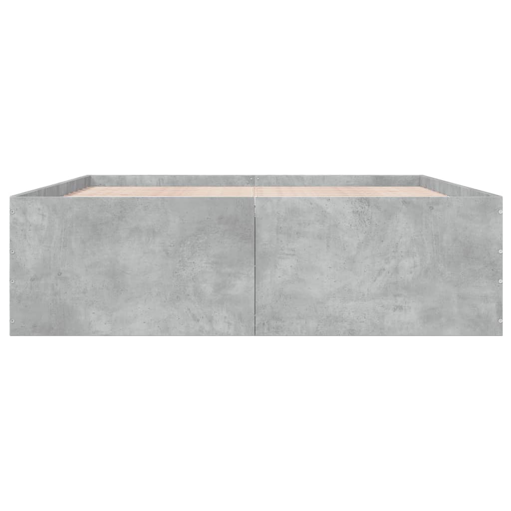 Bed Frame Concrete Grey 150x200 cm King Size Engineered Wood