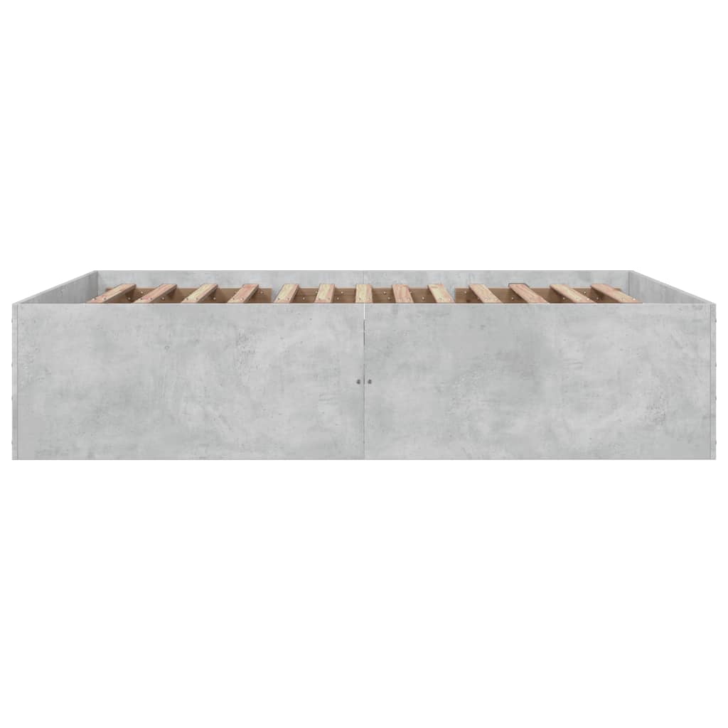 Bed Frame Concrete Grey 150x200 cm King Size Engineered Wood