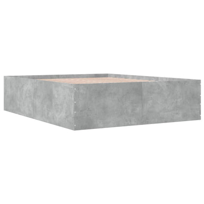 Bed Frame Concrete Grey 150x200 cm King Size Engineered Wood