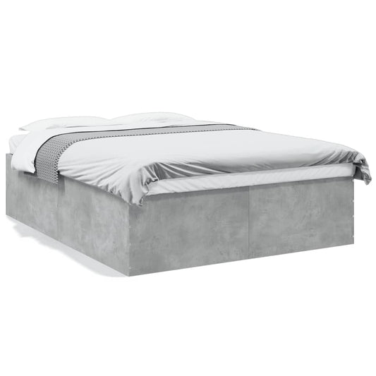 Bed Frame Concrete Grey 150x200 cm King Size Engineered Wood