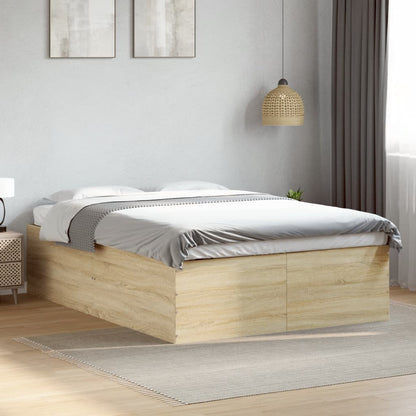 Bed Frame without Mattress Sonoma Oak 140x200 cm