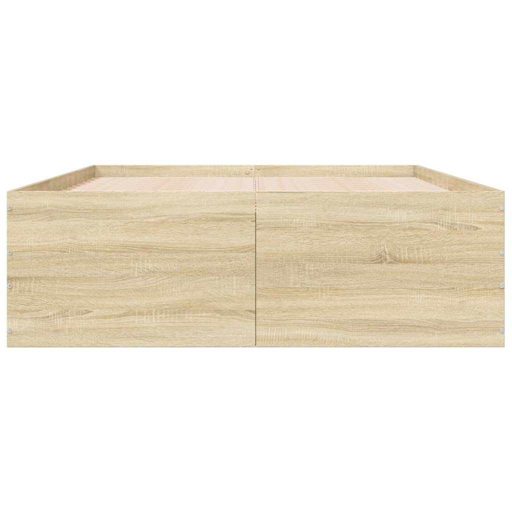 Bed Frame without Mattress Sonoma Oak 140x200 cm