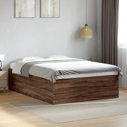 Bed Frame Brown Oak 120x200 cm Engineered Wood