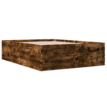 Bed Frame without Mattress Smoked Oak 140x190 cm