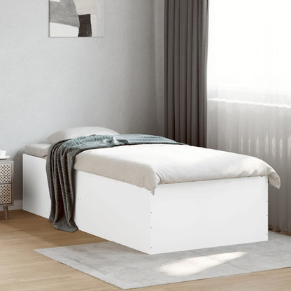 Bed Frame White 90x190 cm Single Engineered Wood