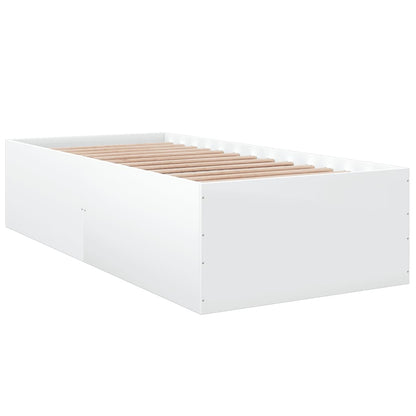 Bed Frame White 90x190 cm Single Engineered Wood