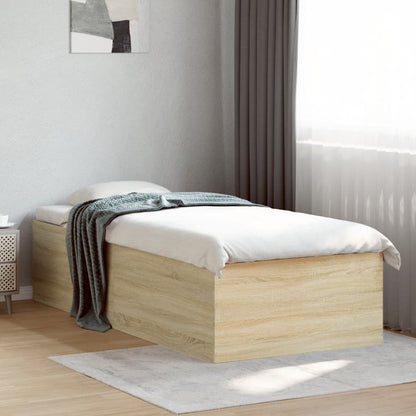 Bed Frame Sonoma Oak 90x190 cm Single Engineered Wood