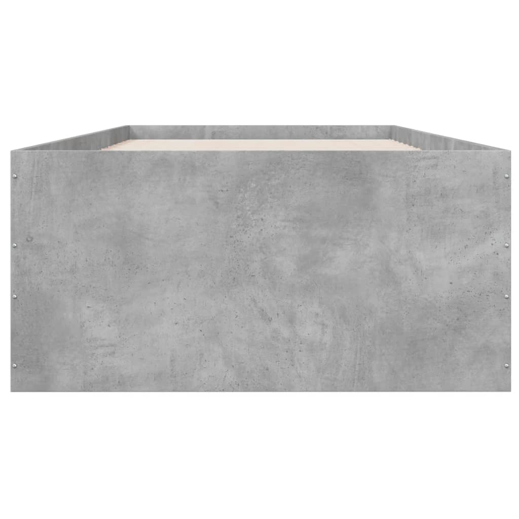 Bed Frame Concrete Grey 90x190 cm Single Engineered Wood