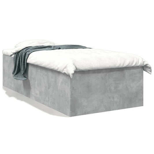 Bed Frame Concrete Grey 90x190 cm Single Engineered Wood