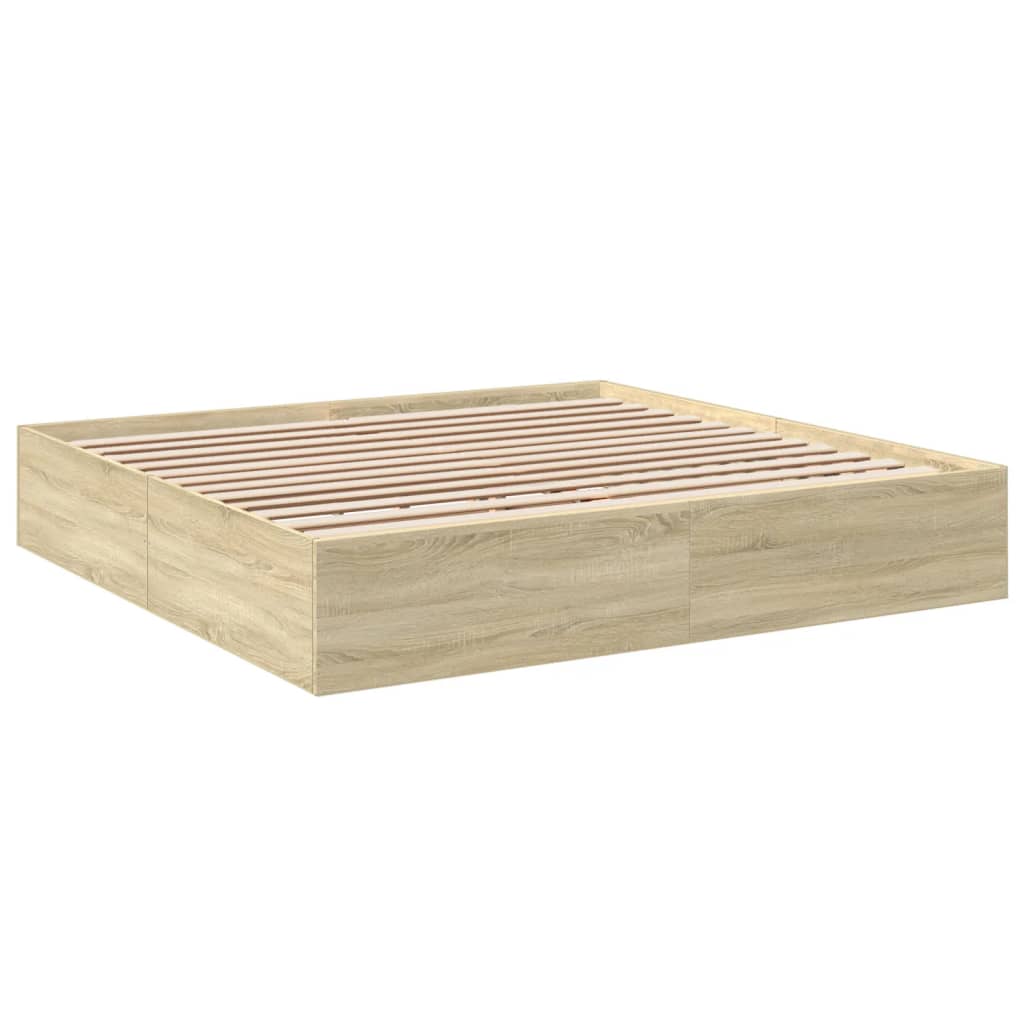 Bed Frame without Mattress Sonoma Oak 200x200 cm