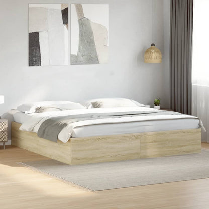 Bed Frame without Mattress Sonoma Oak 200x200 cm