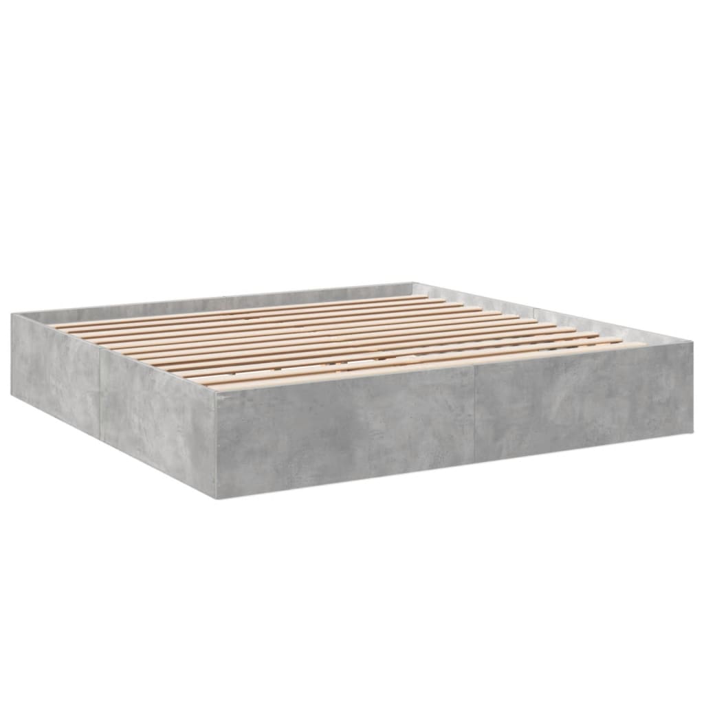 Bed Frame without Mattress Concrete Grey 200x200 cm