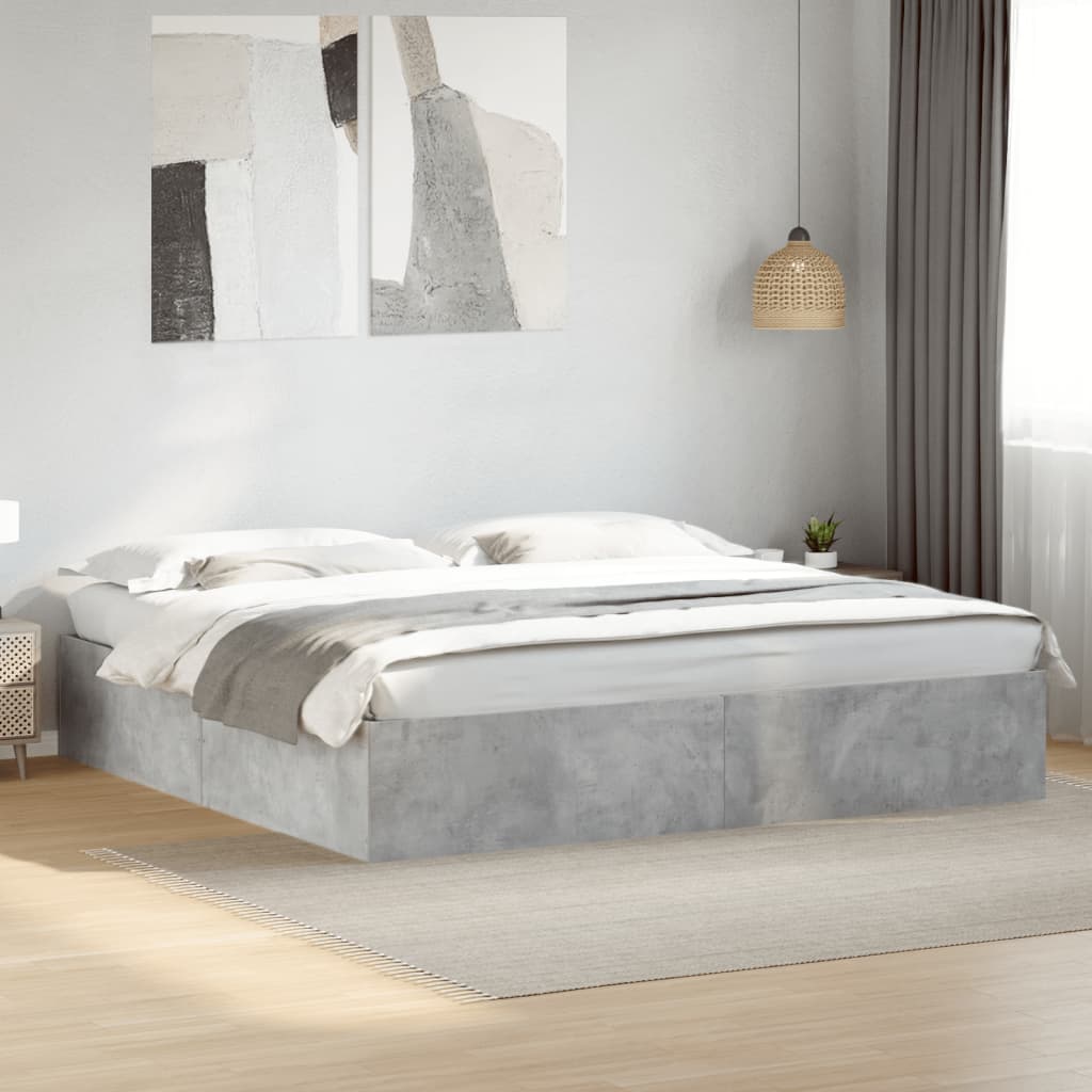 Bed Frame without Mattress Concrete Grey 200x200 cm