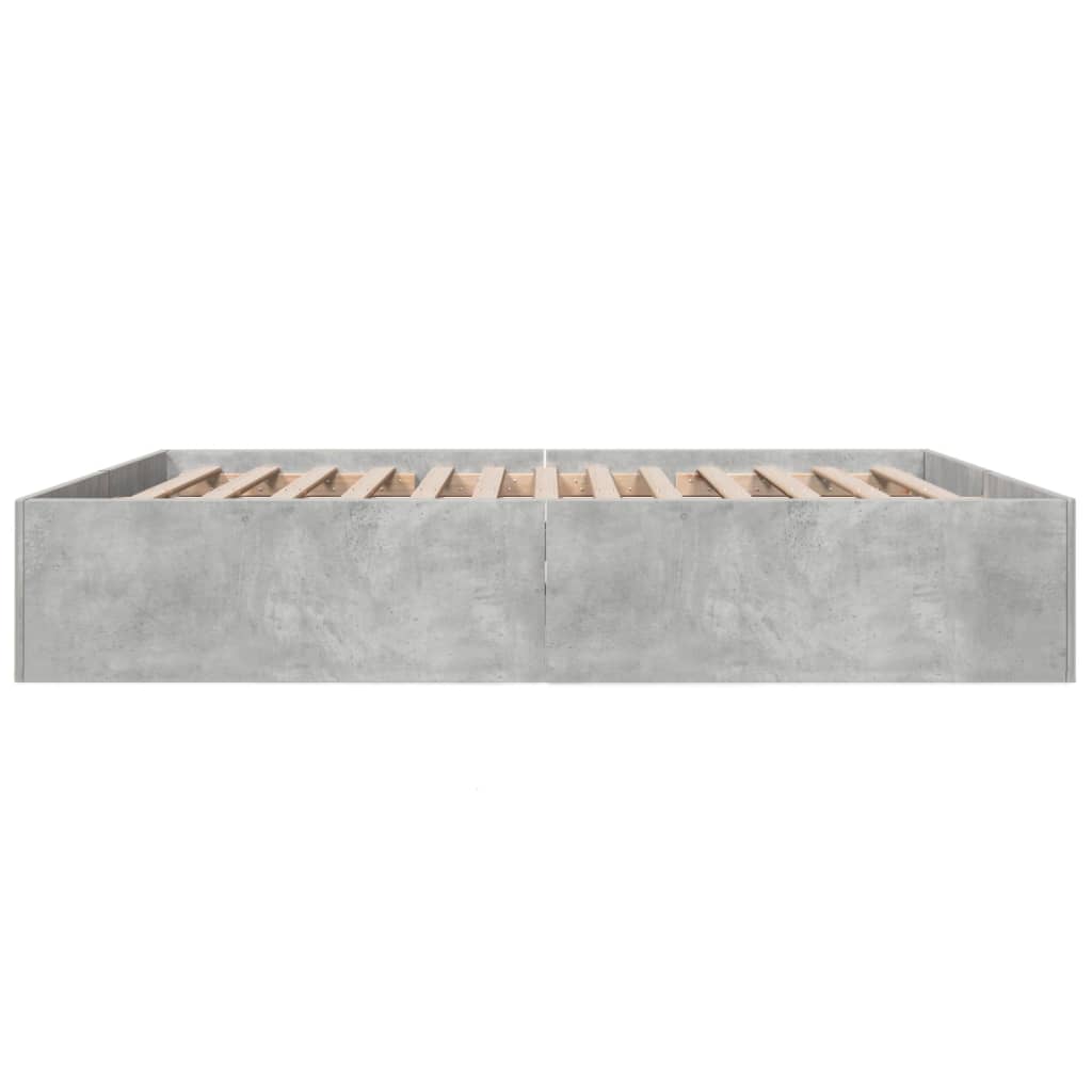 Bed Frame without Mattress Concrete Grey 200x200 cm