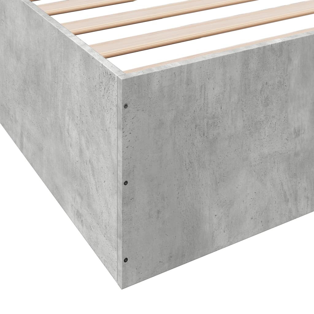 Bed Frame without Mattress Concrete Grey 200x200 cm