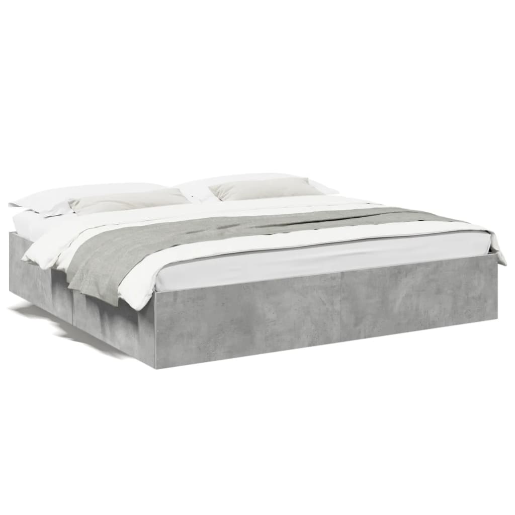 Bed Frame without Mattress Concrete Grey 200x200 cm