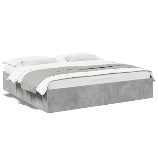 Bed Frame without Mattress Concrete Grey 200x200 cm