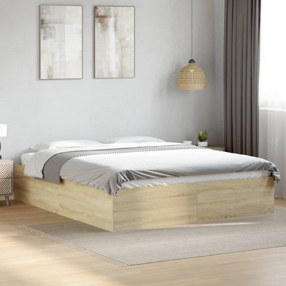 Bed Frame Sonoma Oak 160x200 cm Engineered Wood