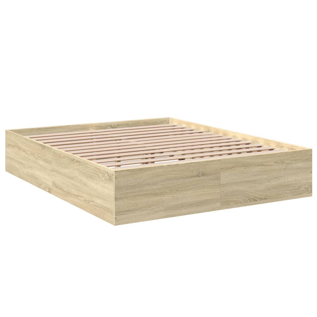 Bed Frame Sonoma Oak 160x200 cm Engineered Wood