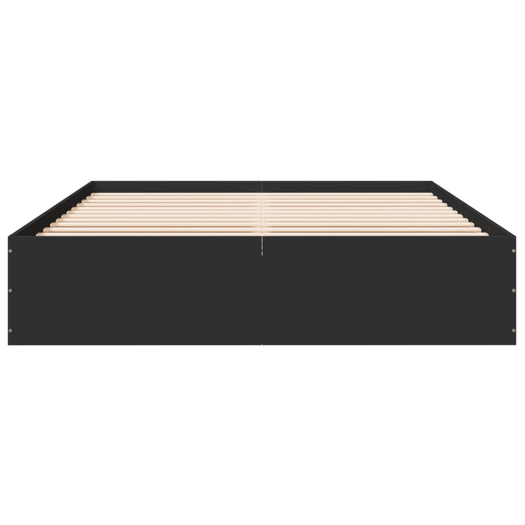 Bed Frame Black 150x200 cm King Size Engineered Wood