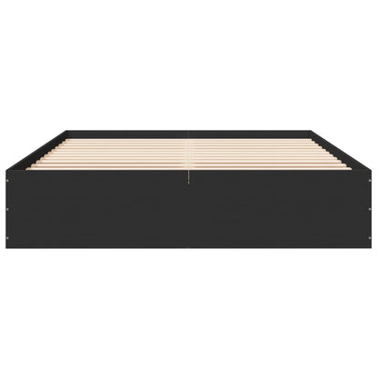 Bed Frame Black 150x200 cm King Size Engineered Wood