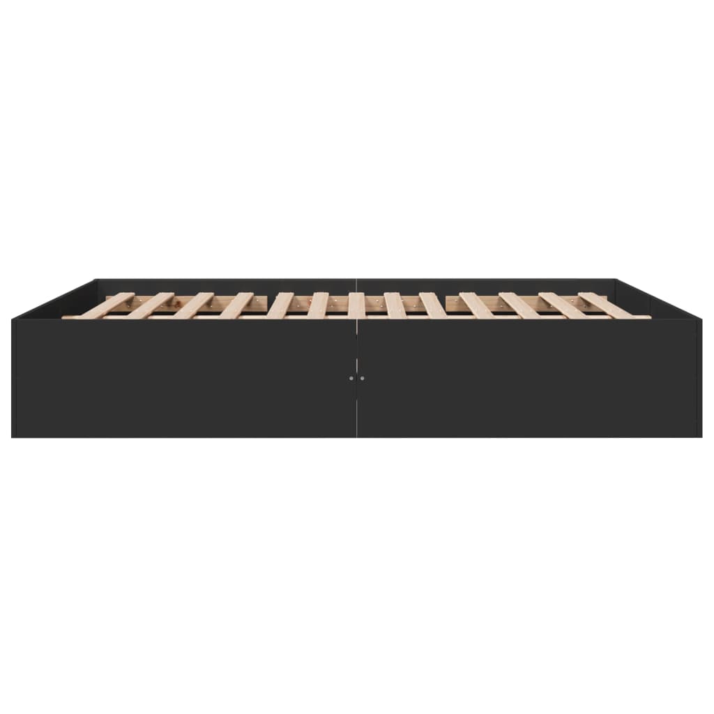 Bed Frame Black 150x200 cm King Size Engineered Wood