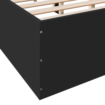 Bed Frame Black 150x200 cm King Size Engineered Wood