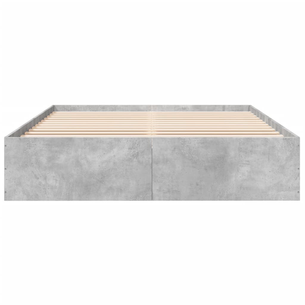 Bed Frame Concrete Grey 150x200 cm King Size Engineered Wood