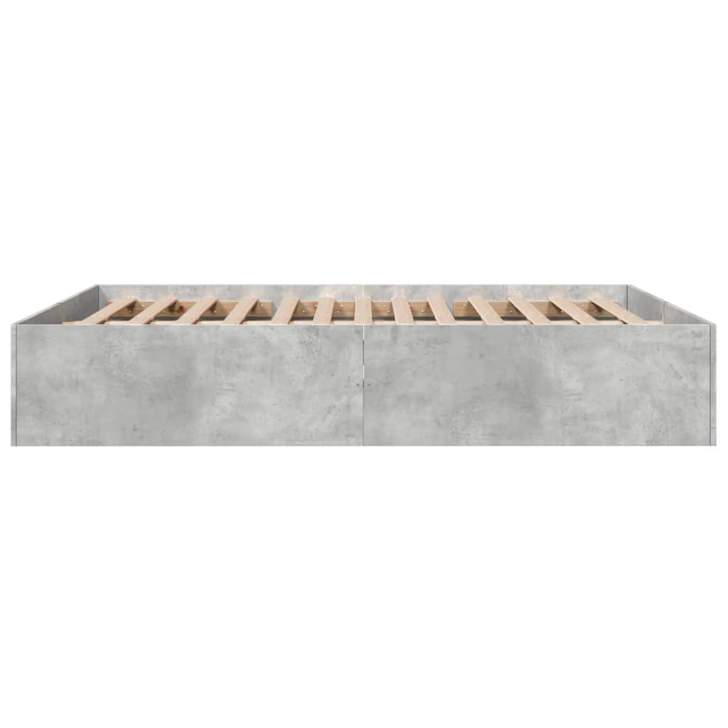 Bed Frame Concrete Grey 150x200 cm King Size Engineered Wood