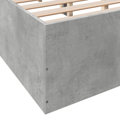 Bed Frame Concrete Grey 150x200 cm King Size Engineered Wood