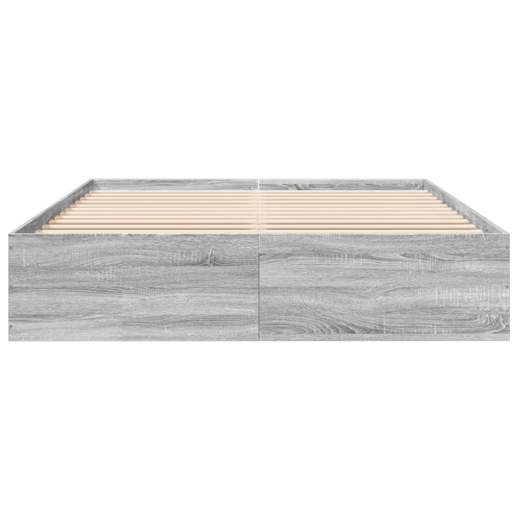 Bed Frame Grey Sonoma 150x200 cm King Size Engineered Wood