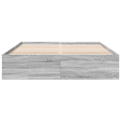 Bed Frame Grey Sonoma 150x200 cm King Size Engineered Wood