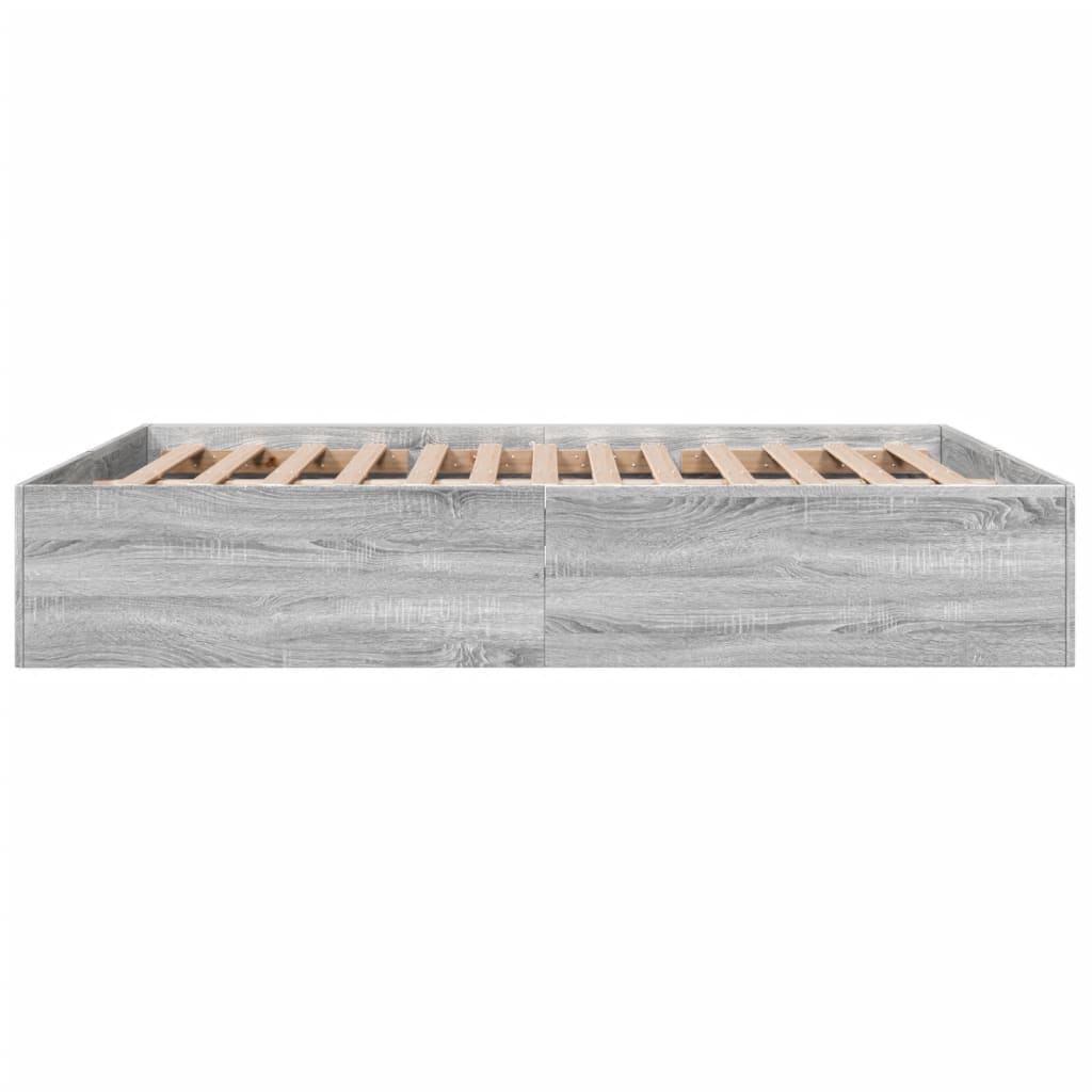 Bed Frame Grey Sonoma 150x200 cm King Size Engineered Wood