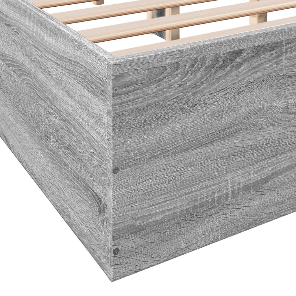 Bed Frame Grey Sonoma 150x200 cm King Size Engineered Wood