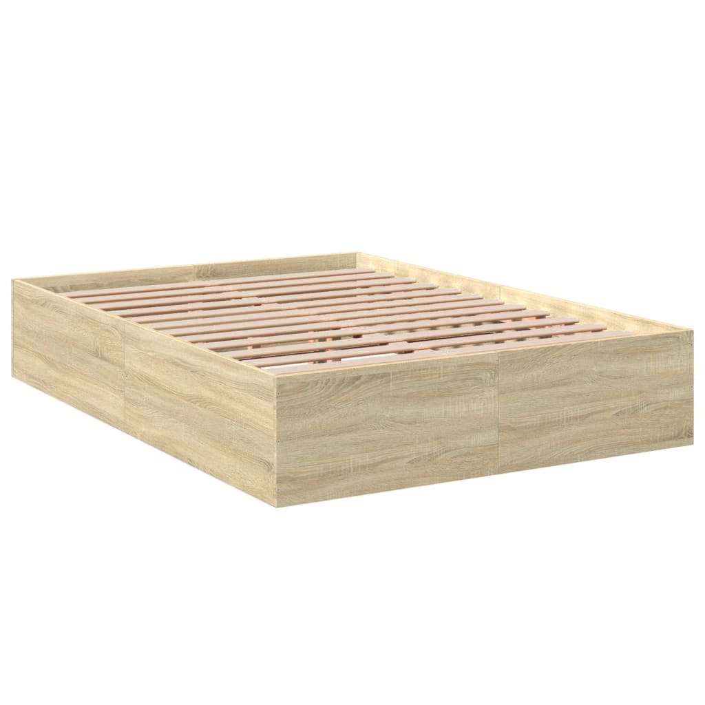 Bed Frame Sonoma Oak 140x200 cm Engineered Wood