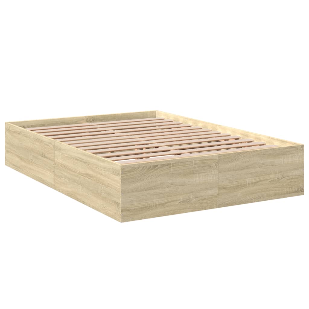 Bed Frame Sonoma Oak 140x200 cm Engineered Wood