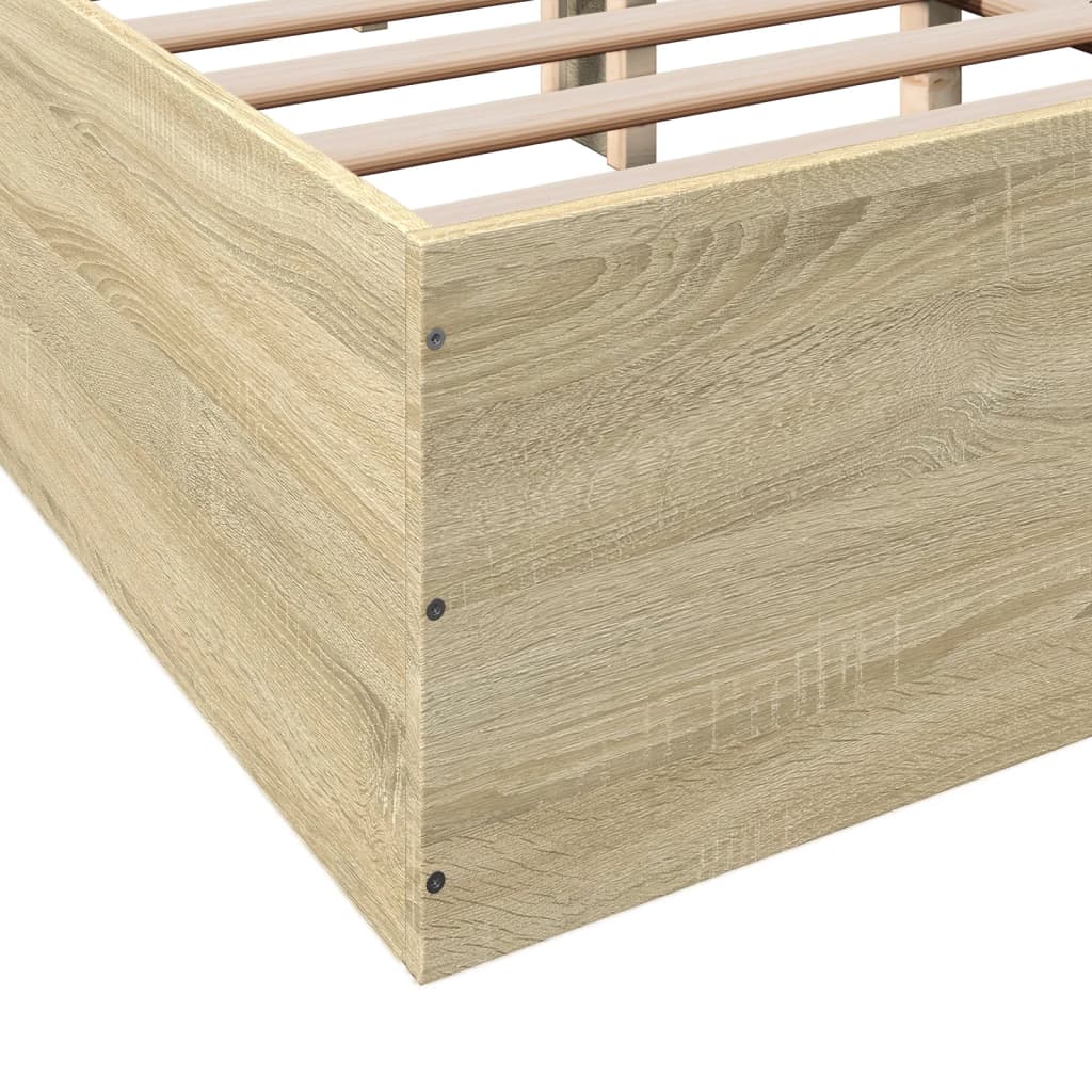 Bed Frame Sonoma Oak 140x200 cm Engineered Wood