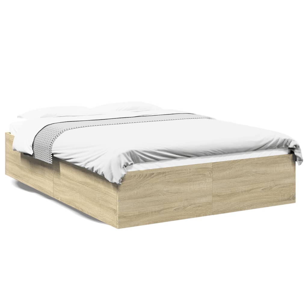 Bed Frame Sonoma Oak 140x200 cm Engineered Wood