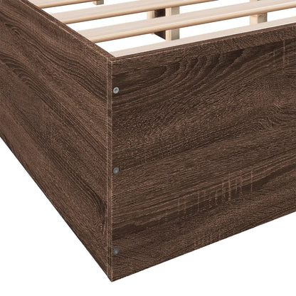 Bed Frame without Mattress Brown Oak 140x200 cm