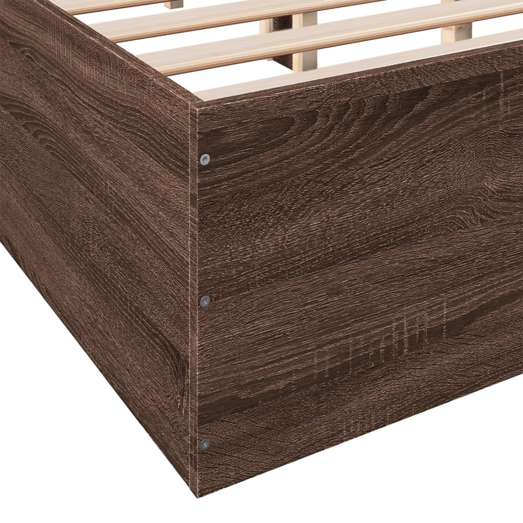 Bed Frame without Mattress Brown Oak 135x190 cm Double